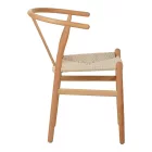 Wishbone chair pakoworld rubberwood-rope in natural shade 53.5x57x74cm