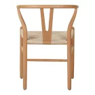 Wishbone chair pakoworld rubberwood-rope in natural shade 53.5x57x74cm