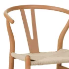 Wishbone chair pakoworld rubberwood-rope in natural shade 53.5x57x74cm