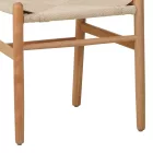 Wishbone chair pakoworld rubberwood-rope in natural shade 53.5x57x74cm