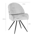 Morea pakoworld rotating chair bouclé in olive green color with black metallic legs 55x63.5x89.5cm