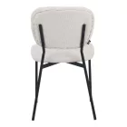 Cathair pakoworld chair bouclé fabric in beige green color with black metallic legs 48x53x82cm