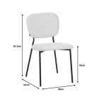 Cathair pakoworld chair bouclé fabric in beige green color with black metallic legs 48x53x82cm