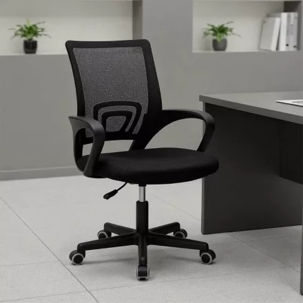 Berto II pakoworld office chair with mesh fabric in black shade 60x48x85-95cm