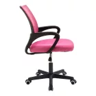 Berto II pakoworld office chair with mesh fabric in pink-black shade 60x48x85-95cm