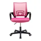 Berto II pakoworld office chair with mesh fabric in pink-black shade 60x48x85-95cm