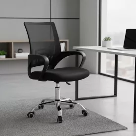   Berto II pakoworld office chair recline with mesh fabric in black shade 60x48x85-95cm