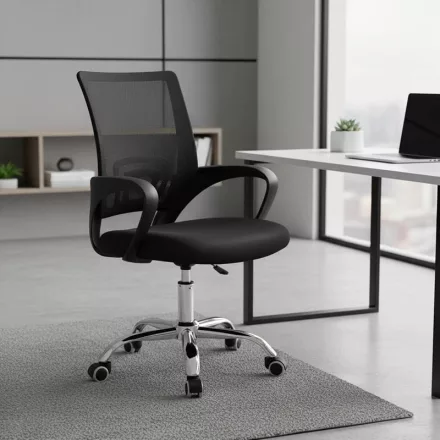 Berto II pakoworld office chair recline with mesh fabric in black shade 60x48x85-95cm