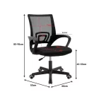 Berto II pakoworld office chair recline with mesh fabric in black shade 60x48x85-95cm
