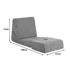 Armchair-Bed Ferderina pakoworld fabric in dark grey color 66x102x73cm