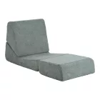 Armchair-Bed Ferderina pakoworld fabric in light grey color 66x102x73cm