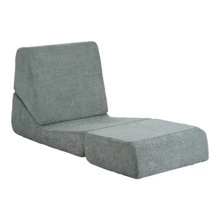 Armchair-Bed Ferderina pakoworld fabric in light grey color 66x102x73cm