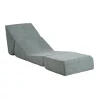 Armchair-Bed Ferderina pakoworld fabric in light grey color 66x102x73cm