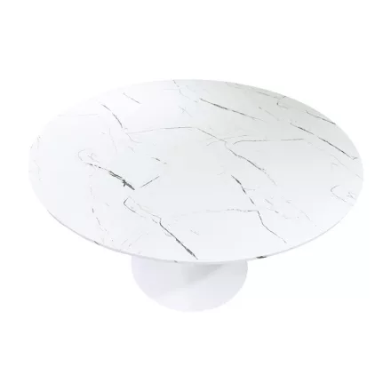 Balou pakoworld table mdf in white with marble look D100x73cm