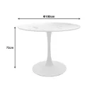 Balou pakoworld table mdf in white with marble look D100x73cm