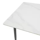 Gustas table pakoworld white marble sintered stone-black metal 80x80x76cm