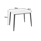 Gustas table pakoworld white marble sintered stone-black metal 80x80x76cm