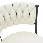 Alkia I pakoworld armchair fabric in ecru shade - black metal leg 57x58.5x72cm