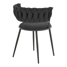   Alkia I pakoworld armchair fabric in black shade - black metal leg 57x58.5x72cm