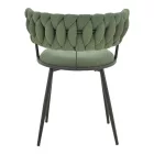 Alkia I pakoworld armchair fabric in chaki shade - black metal leg 57x58.5x72cm