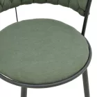 Alkia I pakoworld armchair fabric in chaki shade - black metal leg 57x58.5x72cm