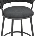 Alkia I pakoworld bar stool fabric in black color - black metal leg 50x56x95cm