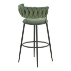 Alkia I pakoworld bar stool fabric in chaki color - black metal leg 50x56x95cm