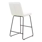 Bar stool Essential pakoworld beige fabric-black metal leg 53x64.5x107cm