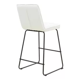   Bar stool Essential pakoworld beige fabric-black metal leg 53x64.5x107cm
