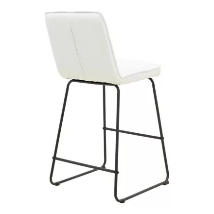 Bar stool Essential pakoworld beige fabric-black metal leg 53x64.5x107cm
