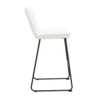 Bar stool Essential pakoworld beige fabric-black metal leg 53x64.5x107cm