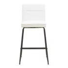 Bar stool Essential pakoworld beige fabric-black metal leg 53x64.5x107cm