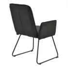 Armchair Essential pakoworld black fabric-black metal leg 55.5x59x89cm