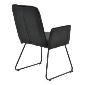   Armchair Essential pakoworld black fabric-black metal leg 55.5x59x89cm