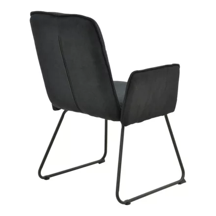 Armchair Essential pakoworld black fabric-black metal leg 55.5x59x89cm