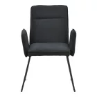 Armchair Essential pakoworld black fabric-black metal leg 55.5x59x89cm