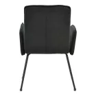Armchair Essential pakoworld black fabric-black metal leg 55.5x59x89cm