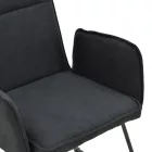 Armchair Essential pakoworld black fabric-black metal leg 55.5x59x89cm