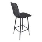 Grato bar-stool pakoworld black fabric-black metal leg 43.5x55x114cm