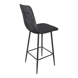   Grato bar-stool pakoworld black fabric-black metal leg 43.5x55x114cm