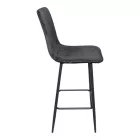 Grato bar-stool pakoworld black fabric-black metal leg 43.5x55x114cm
