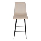 Grato bar-stool pakoworld beige fabric-black metal leg 43.5x55x114cm