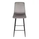 Grato bar-stool pakoworld grey fabric-black metal leg 43.5x55x114cm