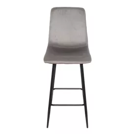   Grato bar-stool pakoworld grey fabric-black metal leg 43.5x55x114cm