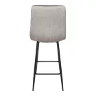 Grato bar-stool pakoworld grey fabric-black metal leg 43.5x55x114cm