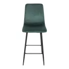 Grato bar-stool pakoworld cypress green fabric-black metal leg 43.5x55x114cm