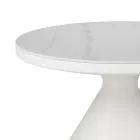 Coffee table Coozlin Inart sintered stone white marble metal with white metal D70x40cm