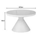 Coffee table Coozlin Inart sintered stone white marble metal with white metal D70x40cm