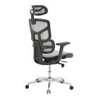 Director's office chair Karlo pakoworld white-black mesh fabric 72x70x112cm