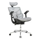 Director's office chair Karlo pakoworld white-black mesh fabric 72x70x112cm